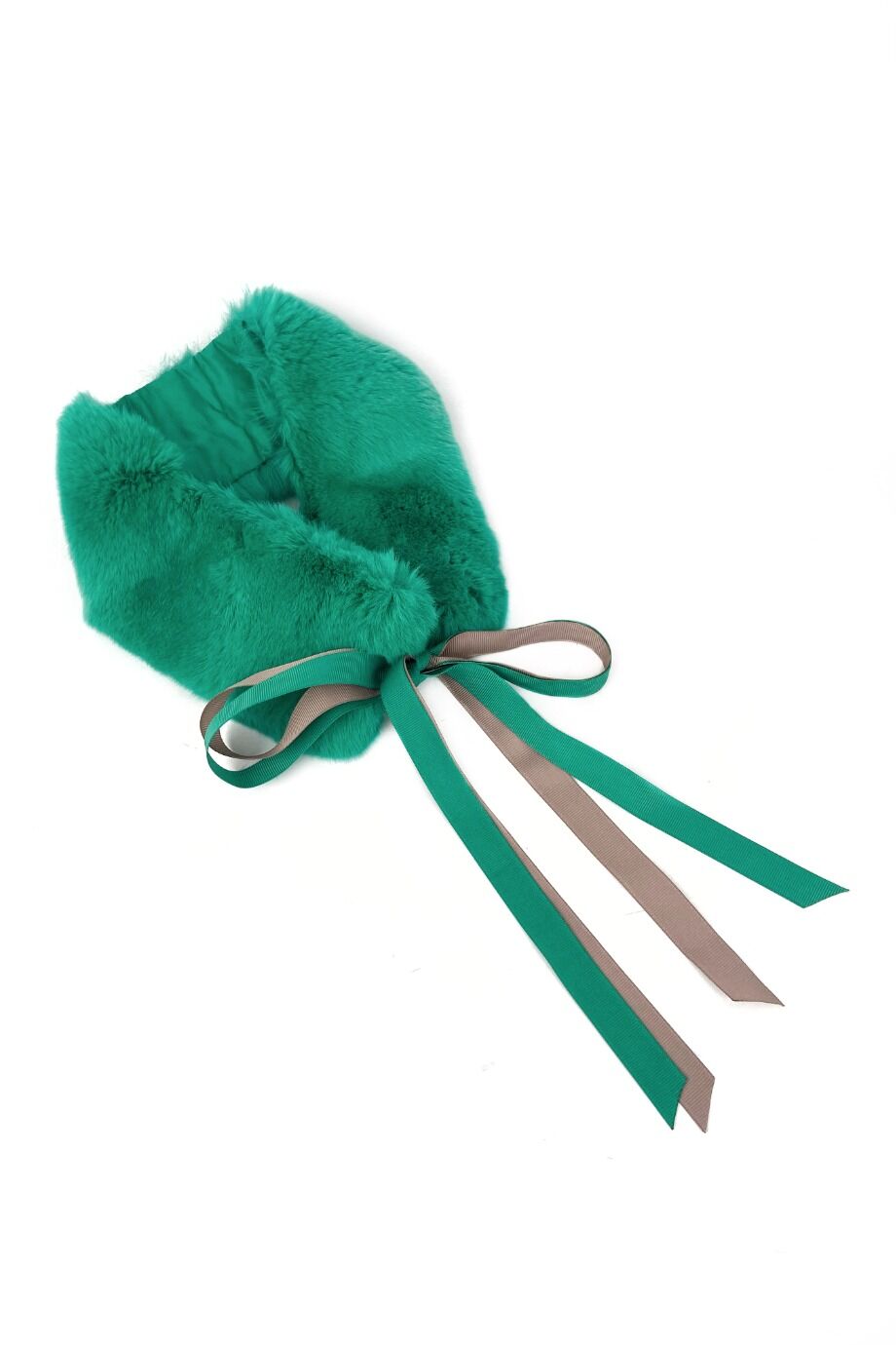 image 2 Меховой воротничок зеленого цвета на лентах