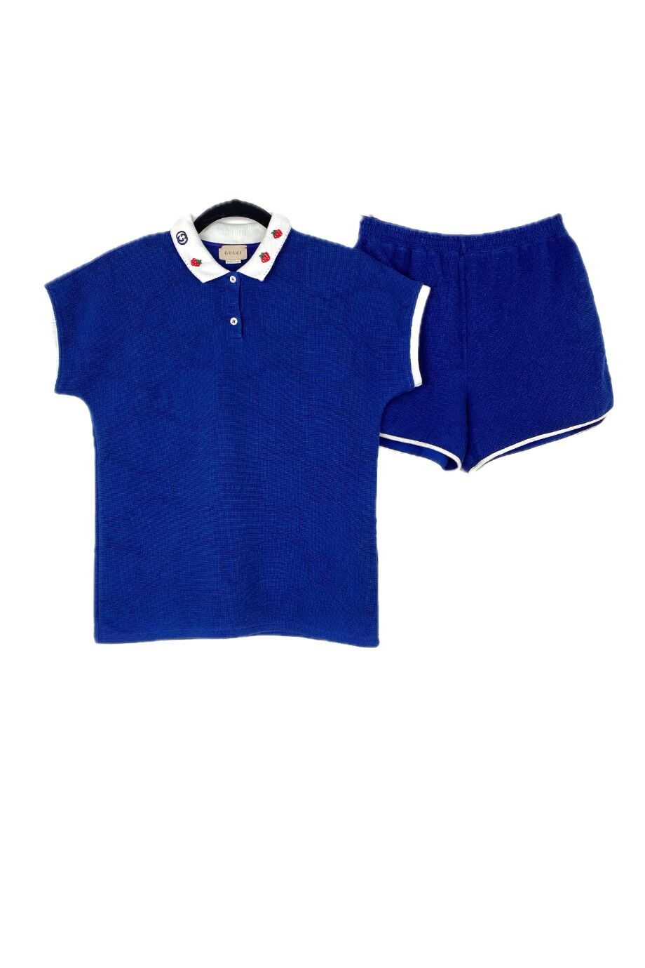 image 1 Детский костюм синего цвета с вышивкой на воротничке