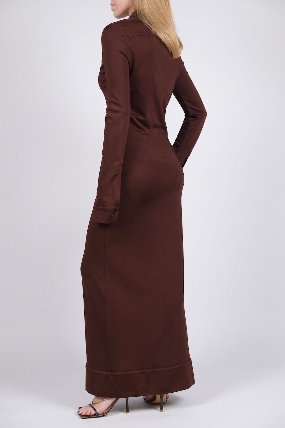 image 3 Платье-рубашка коричневого цвета на пуговицах