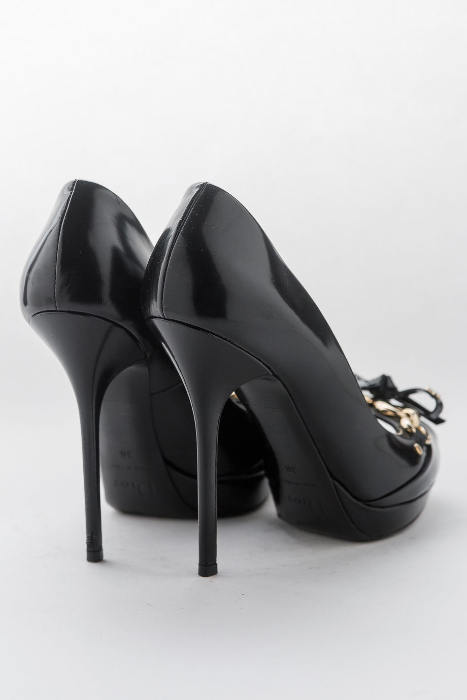 image 3 Лаковые туфли черного цвета с открытым носиком
