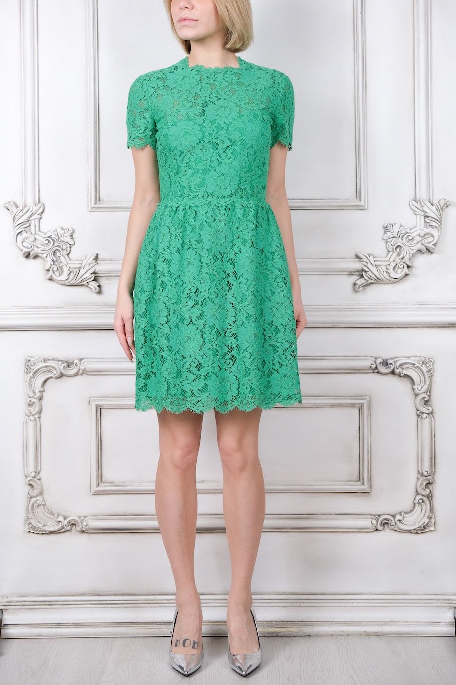 image 1 Кружевное платье зеленого цвета