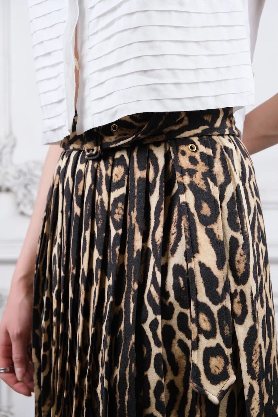 image 4 Леопардовая юбка с ремнем