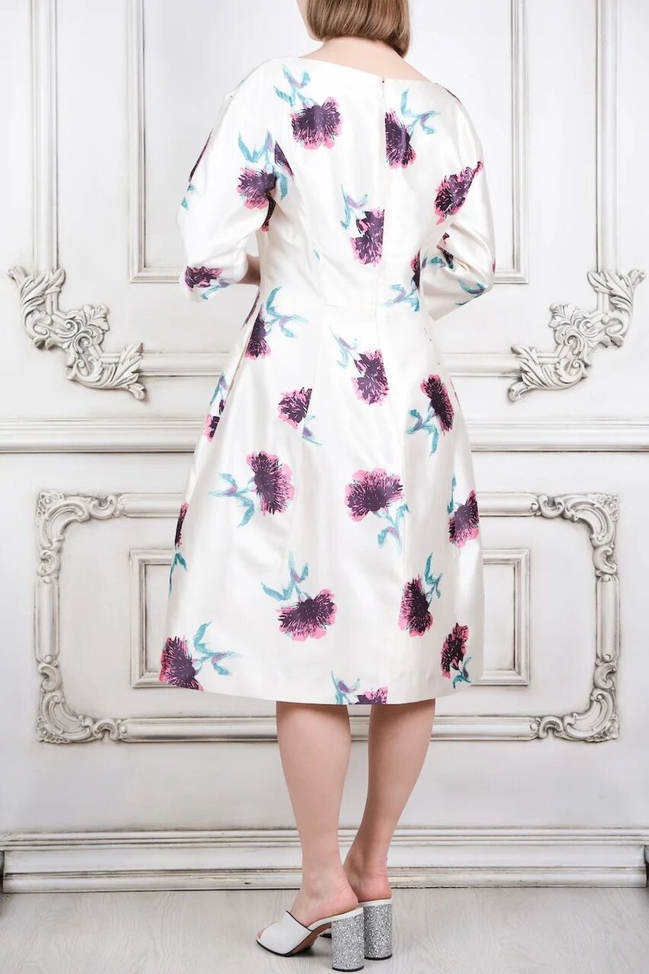 image 2 Шелковое платье с цветочным принтом