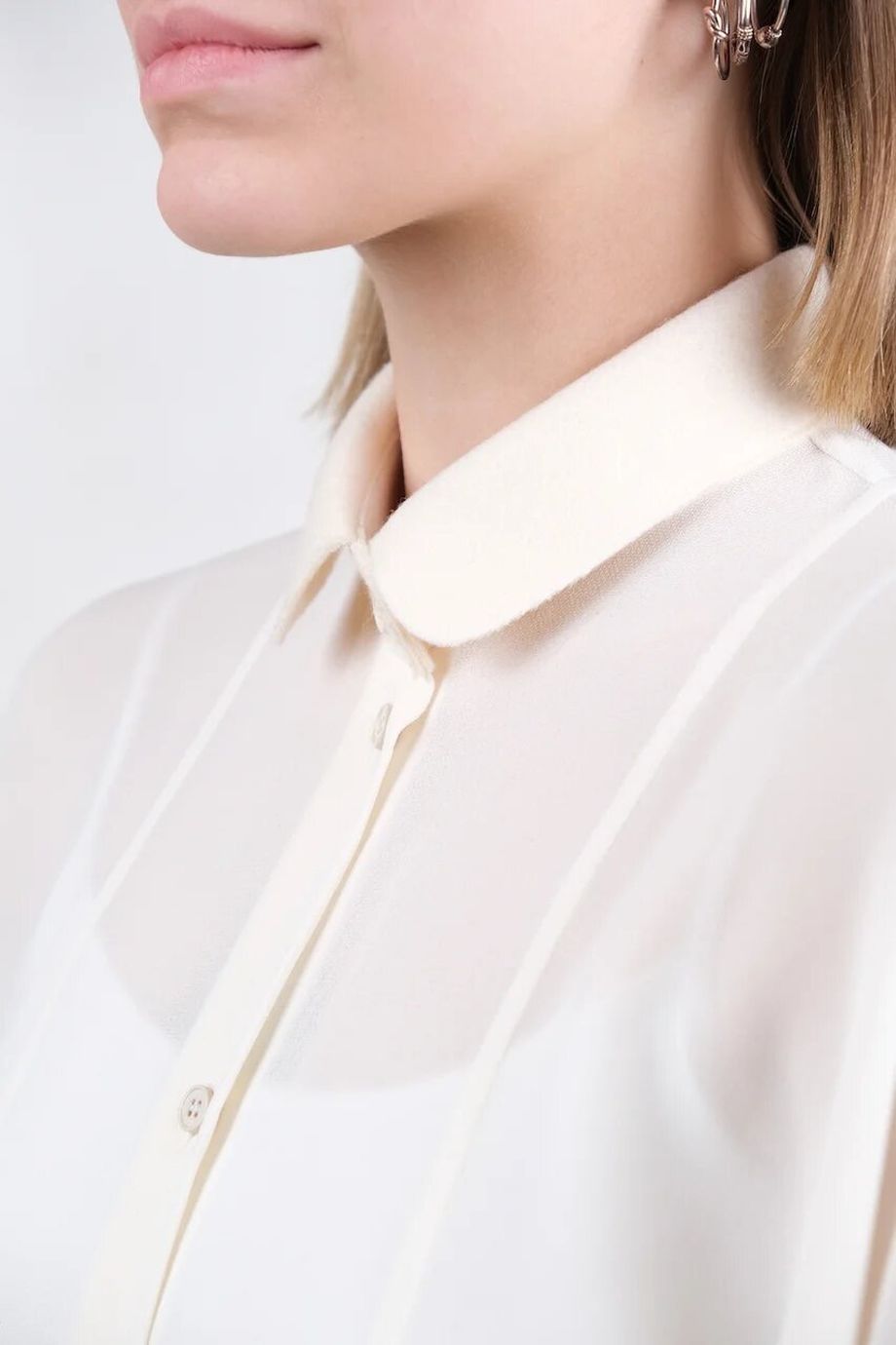 image 4 Блуза молочного цвета с фетровым воротничком