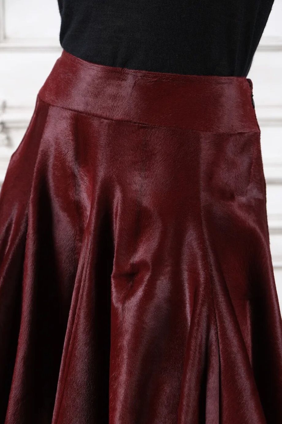 image 5 Кожаная юбка бордового цвета