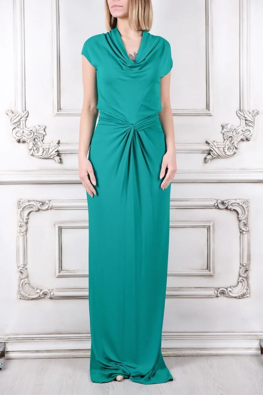 image 1 Платье в пол зеленого цвета