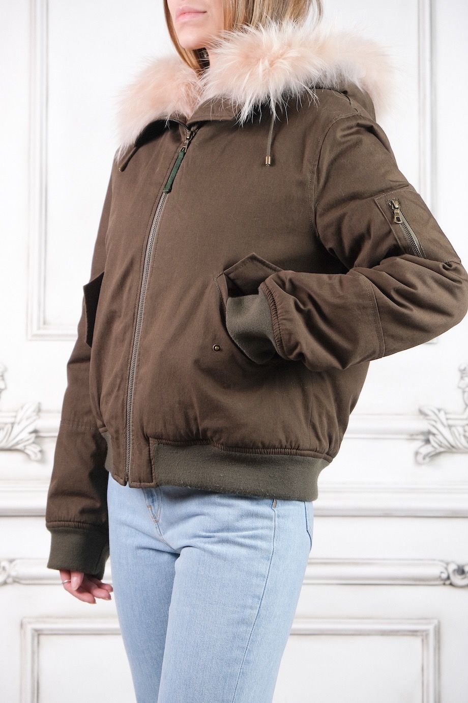 image 3 Куртка цвета хаки с меховым подкладом