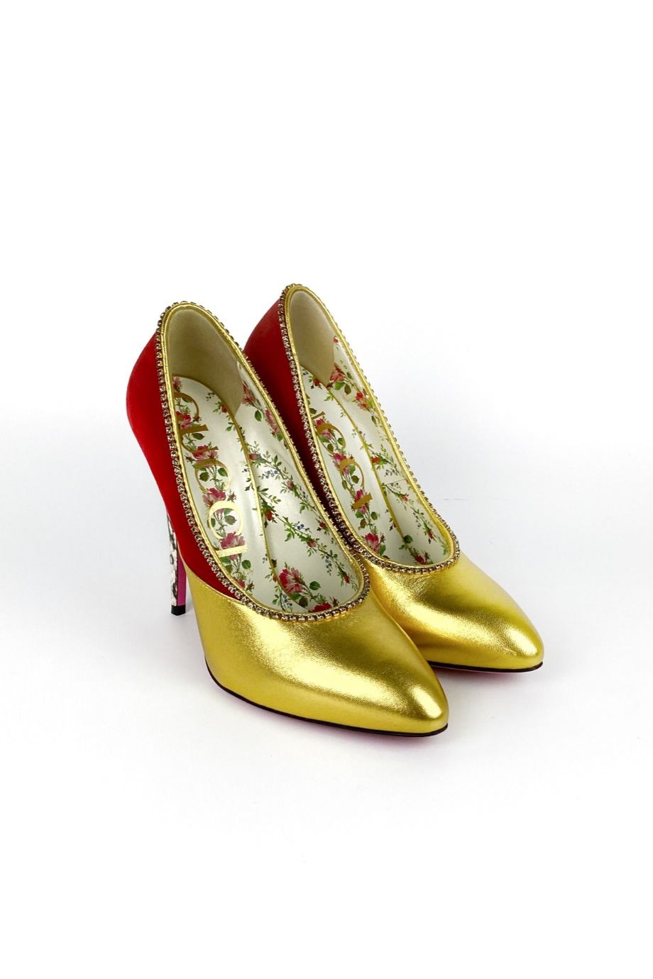 image 1 Комбинированные туфли золотого цвета с замшевой пяткой