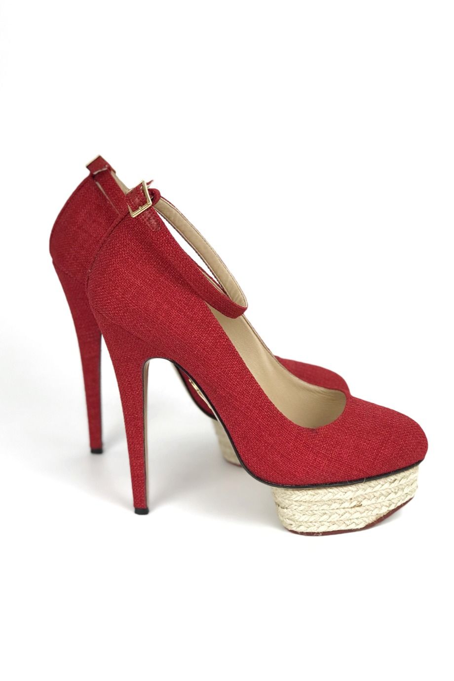 image 2 Туфли красного цвета из текстиля