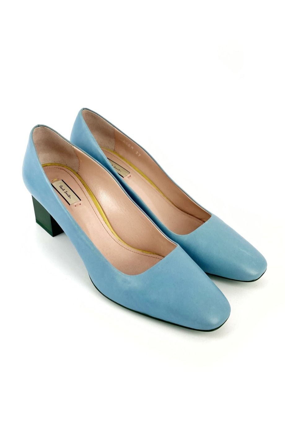 image 1 Туфли голубого цвета на устойчивом каблуке