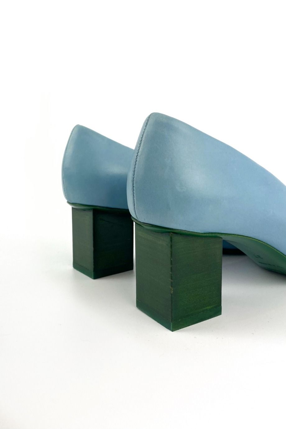 image 4 Туфли голубого цвета на устойчивом каблуке