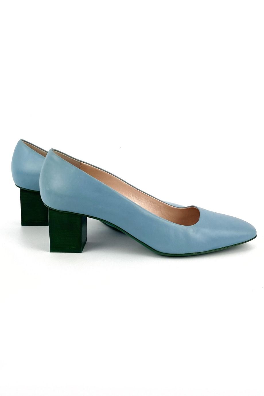 image 5 Туфли голубого цвета на устойчивом каблуке