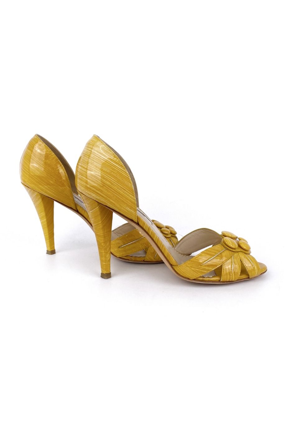 image 5 Туфли с открытым носиком желтого цвета