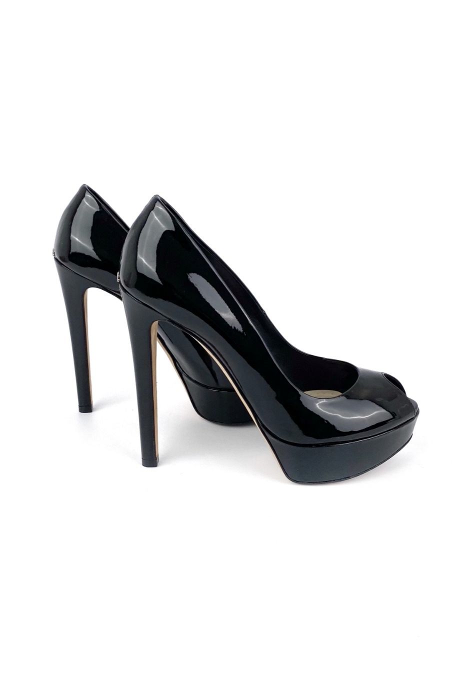 image 5 Лаковые туфли черного цвета с открытым носиком