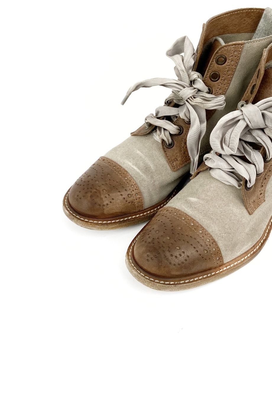 image 3 Комбинированные ботинки с перфорированными носиками
