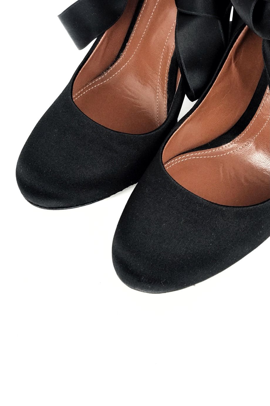 image 3 Туфли черного цвета из сатина с лентами