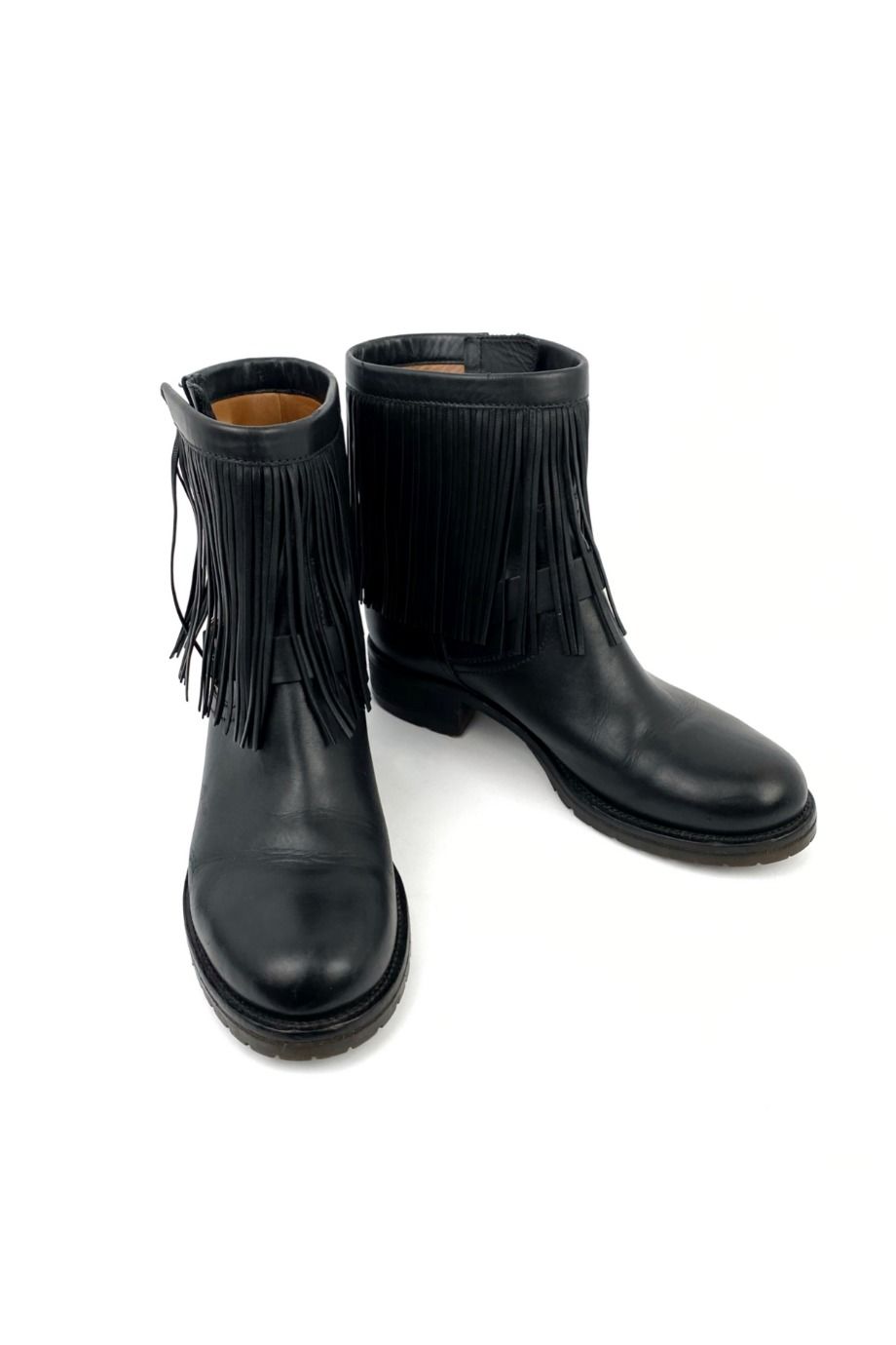 image 2 Ботинки чёрного цвета с бахромой