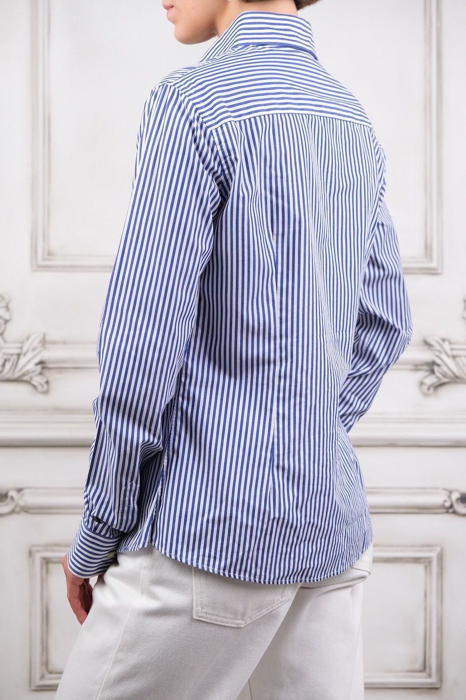 image 3 Рубашка в темно-синюю полоску с вышивкой
