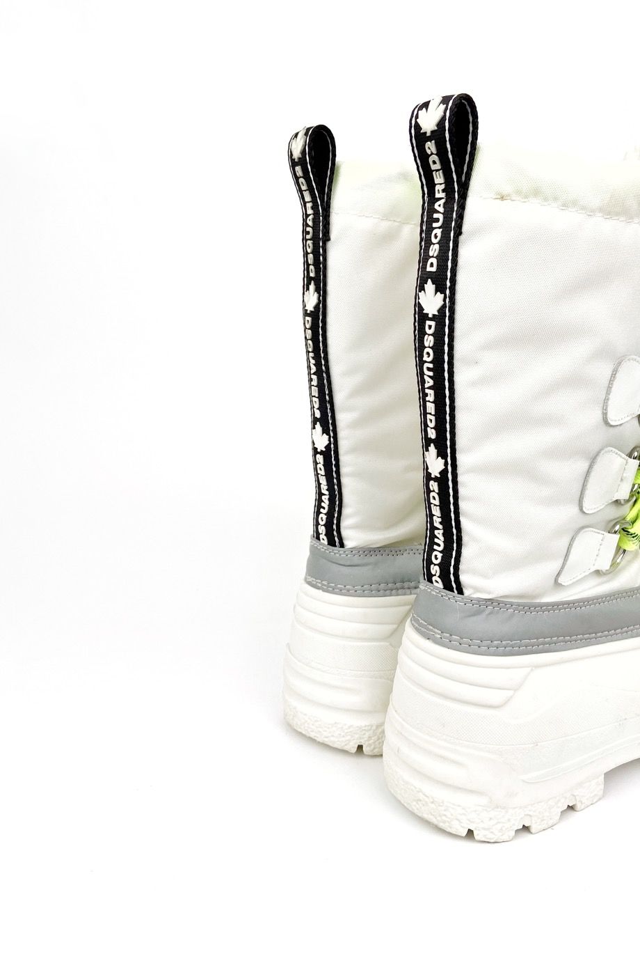 image 4 Сапоги-луноходы белого цвета со шнуровкой