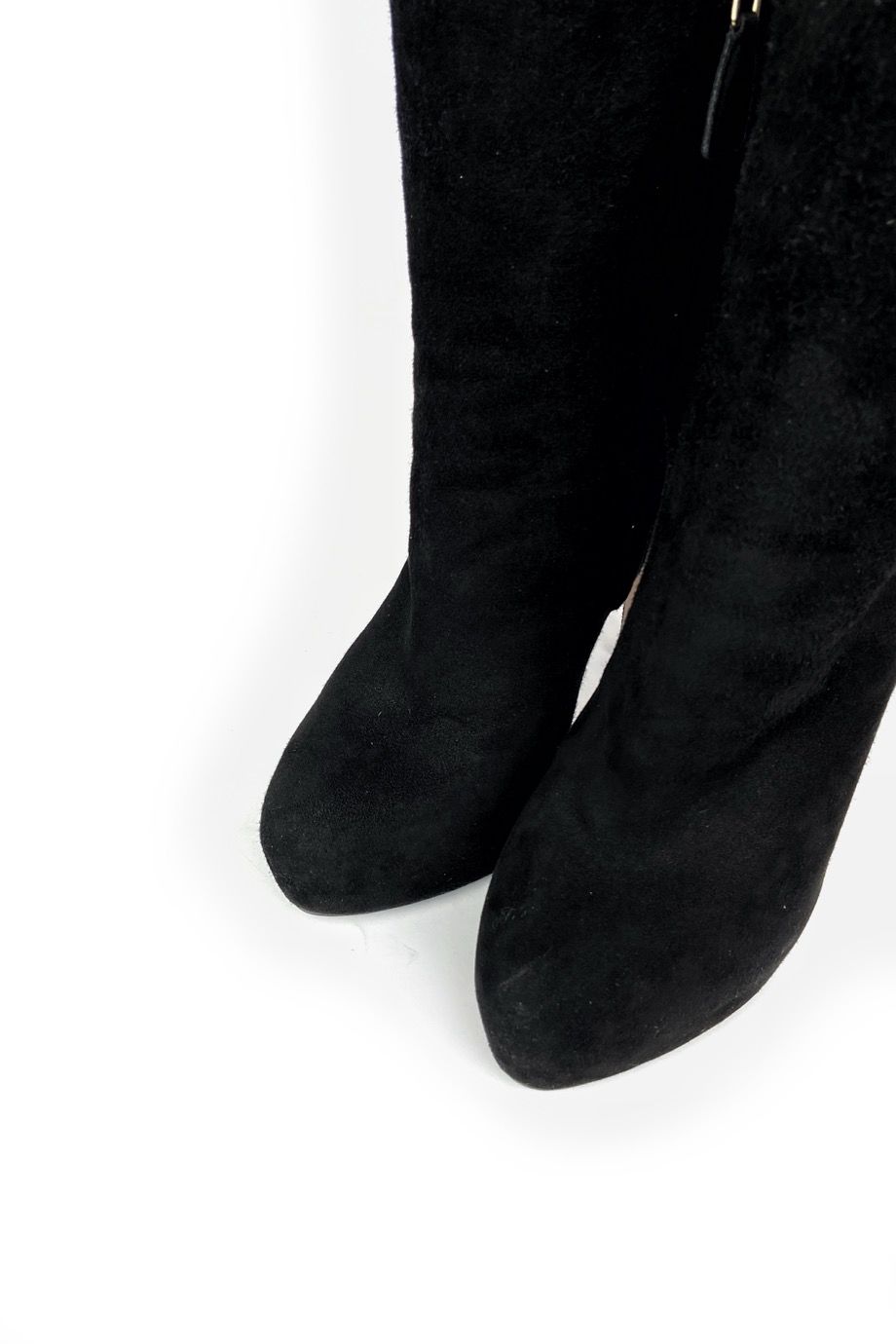 image 3 Замшевые сапоги черного цвета на каблуке