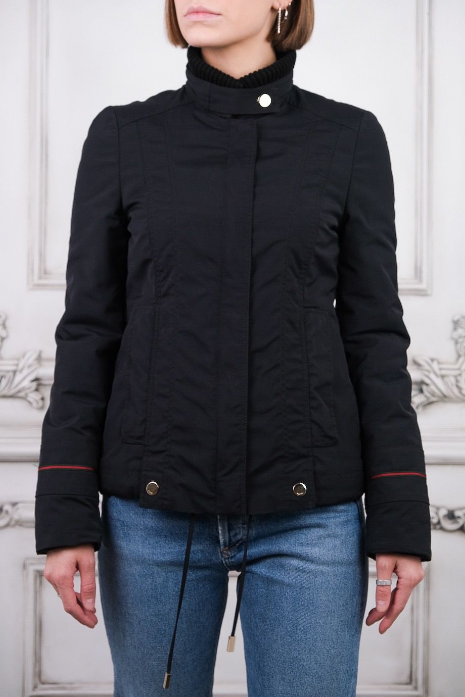 image 1 Куртка чёрного цвета с трикотажным воротником и манжетами