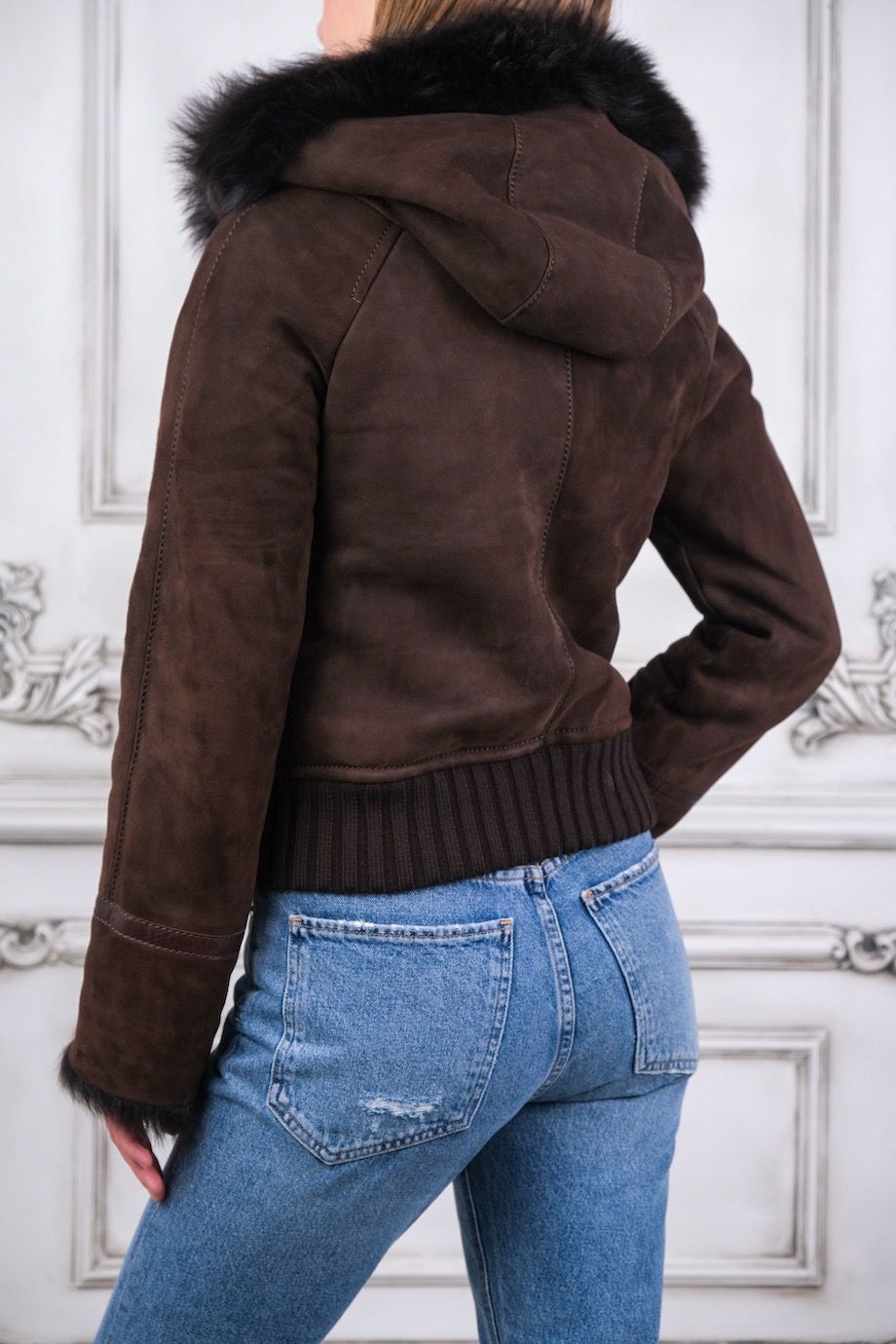 image 3 Замшевая куртка на меху коричневого цвета
