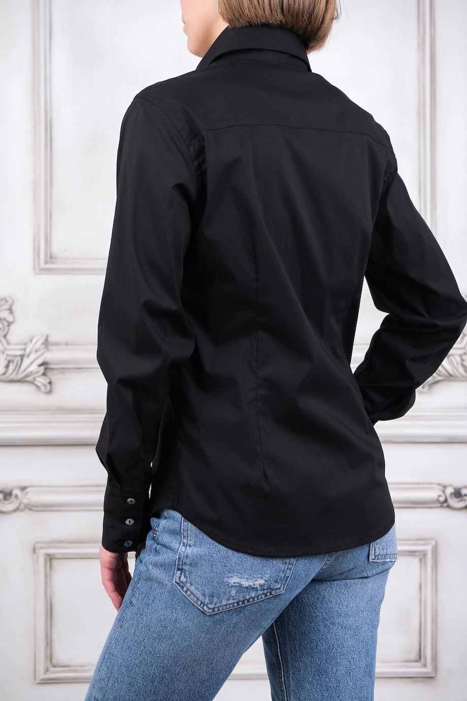 image 3 Рубашка черного цвета с перламутровыми пуговицами
