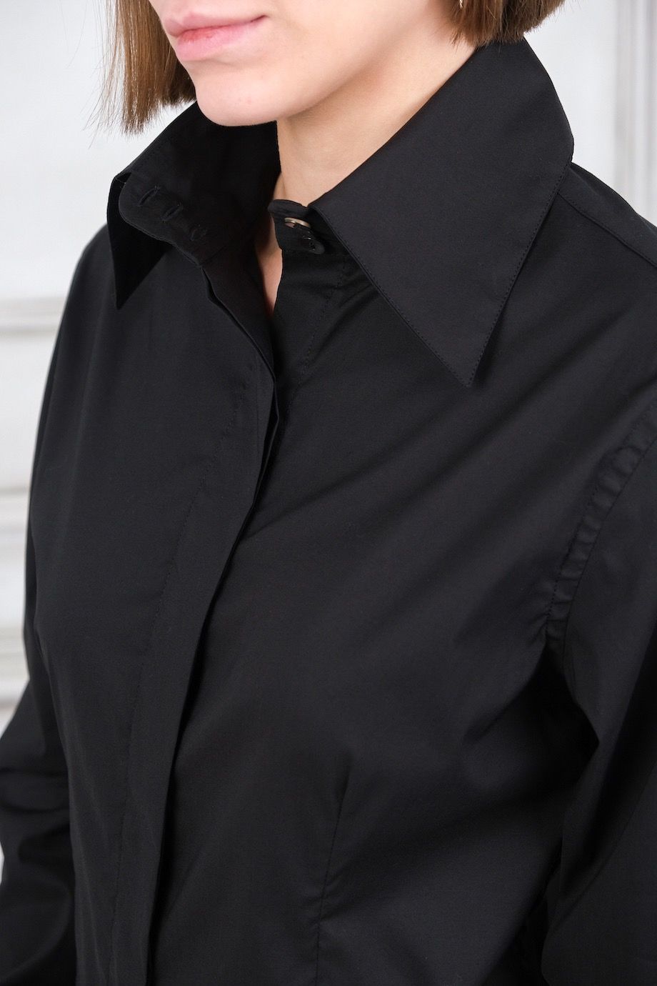 image 4 Рубашка черного цвета с перламутровыми пуговицами