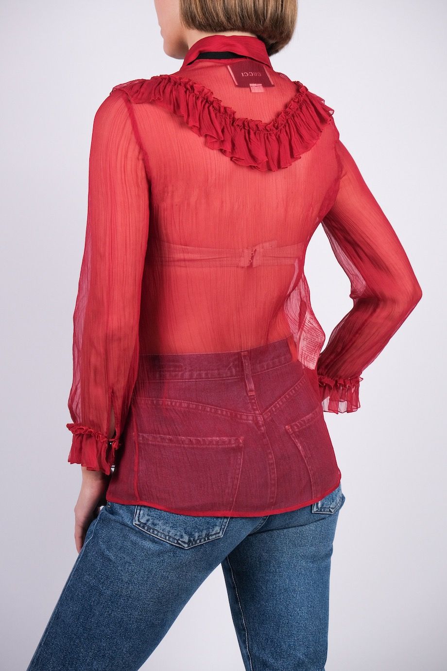 image 3 Шелковая блуза красного цвета
