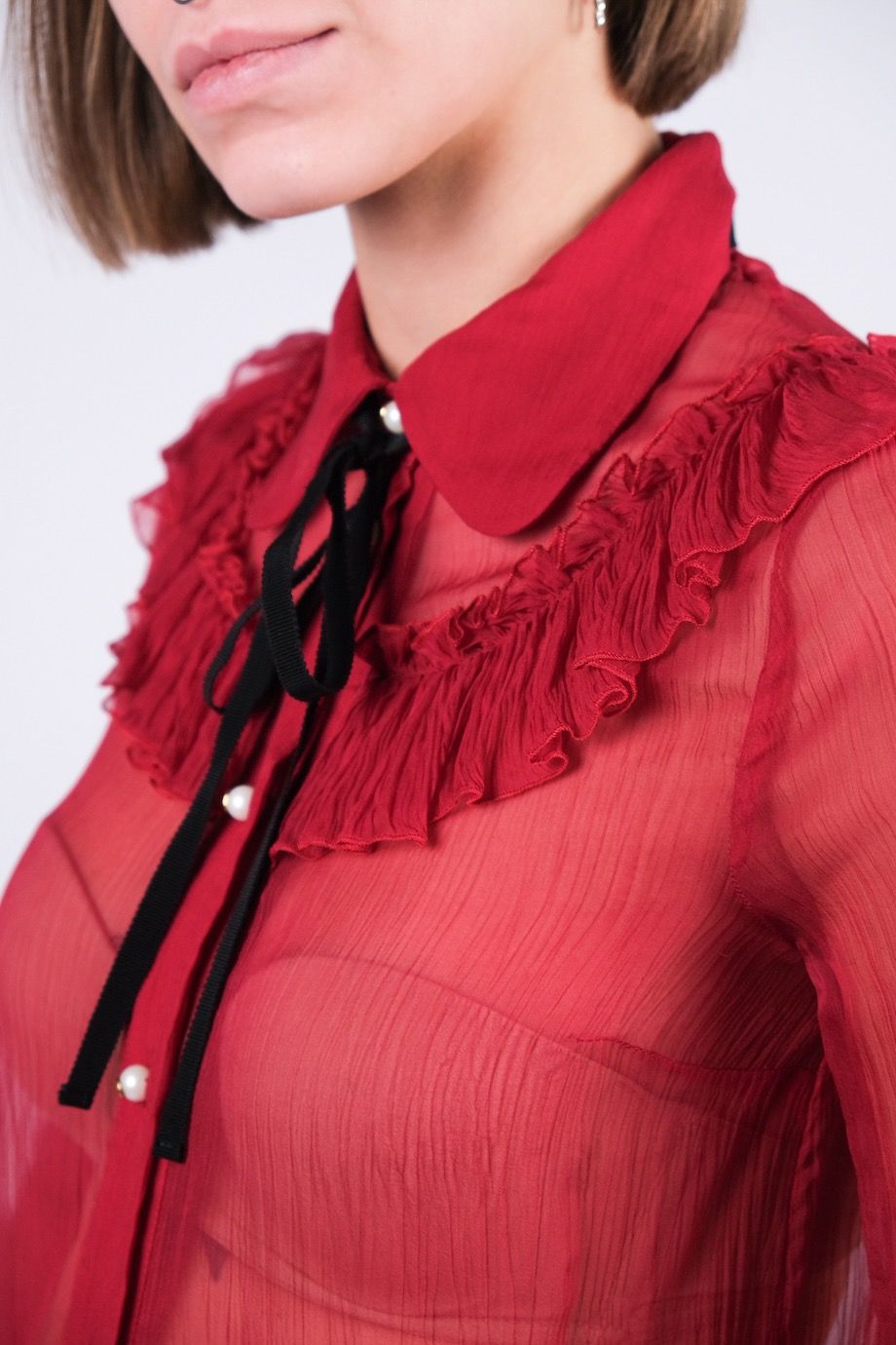 image 4 Шелковая блуза красного цвета