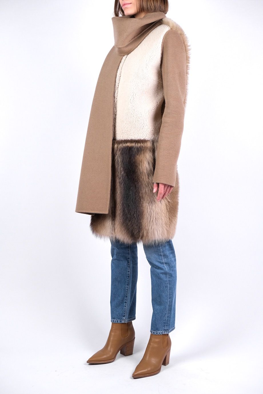 image 3 Кашемировое пальто с меховой отделкой