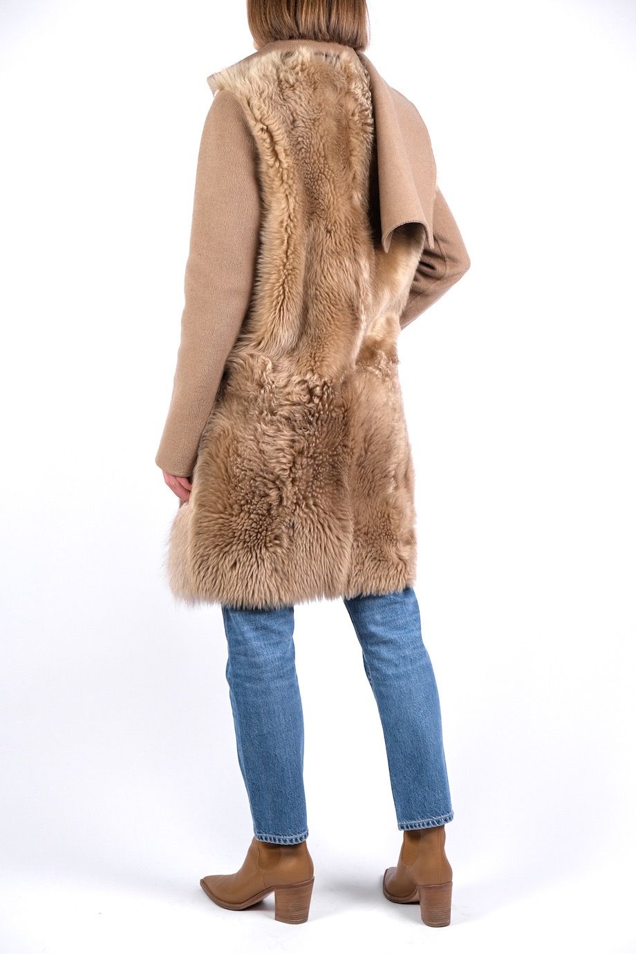 image 4 Кашемировое пальто с меховой отделкой