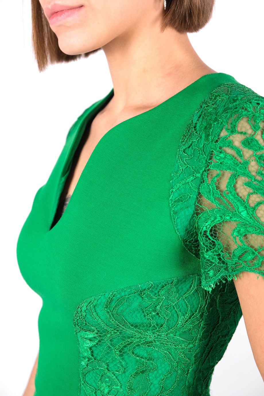 image 4 Платье зеленого цвета с кружевом