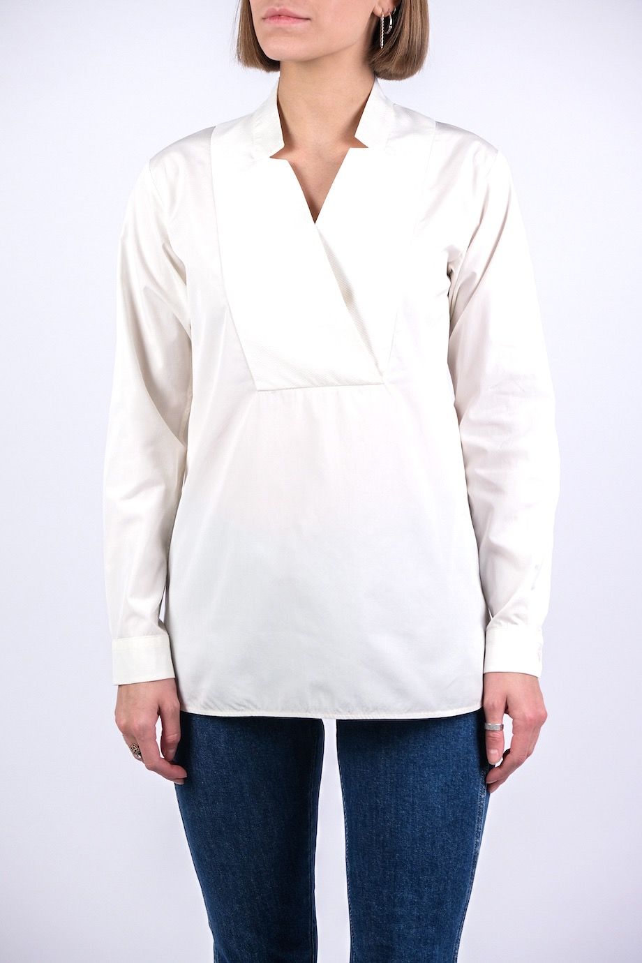 image 1 Комбинированная блуза белого цвета