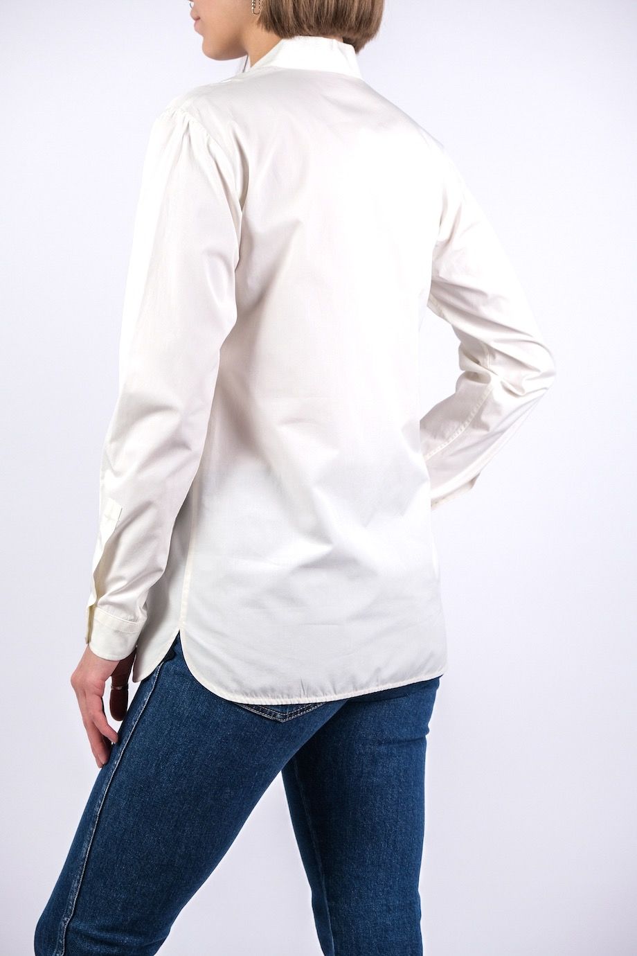 image 3 Комбинированная блуза белого цвета