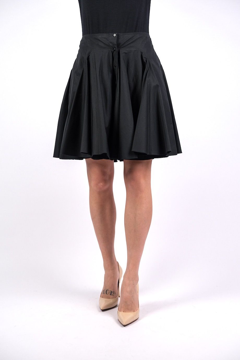 image 2 Хлопковая юбка на пуговицах черного цвета