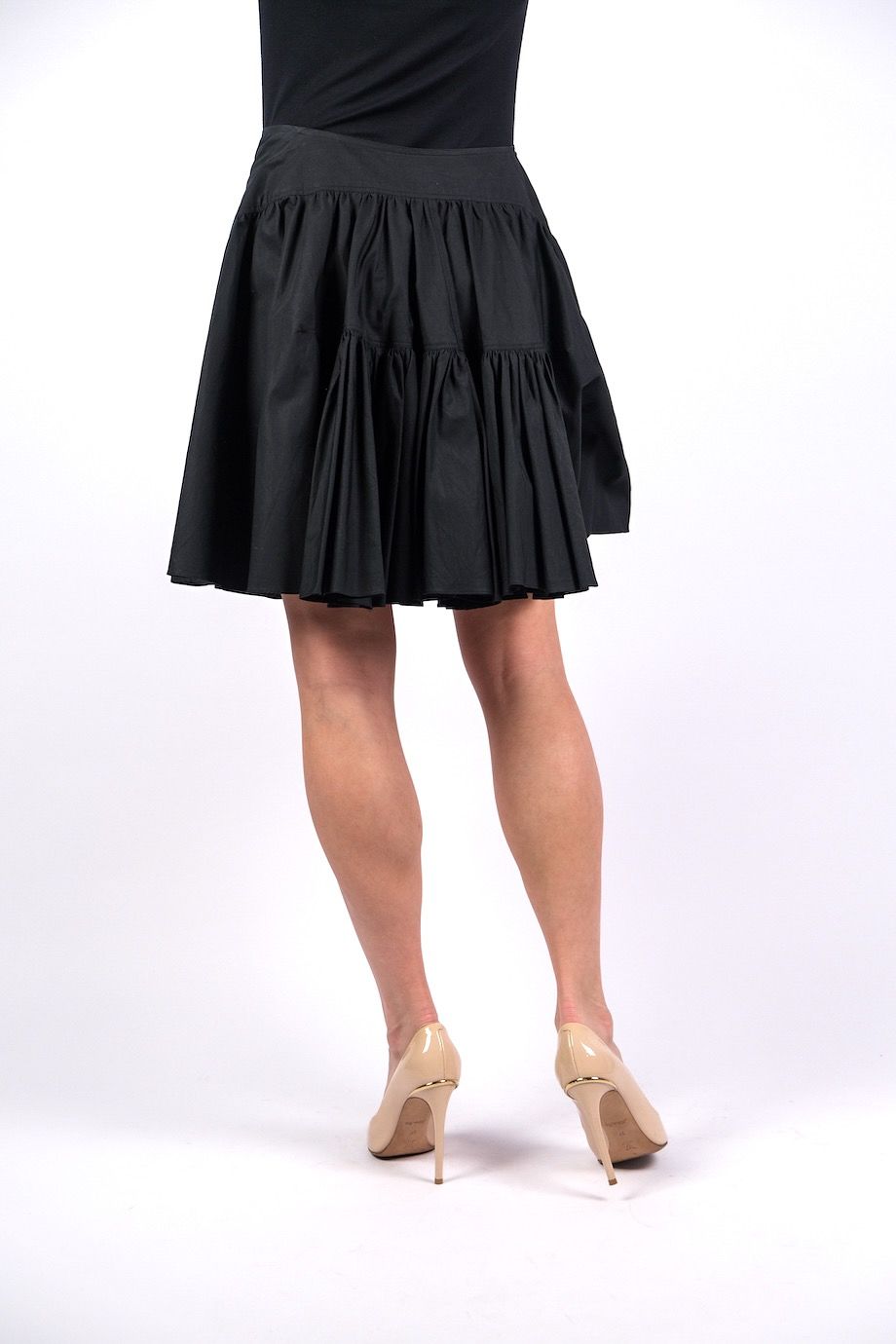 image 4 Хлопковая юбка на пуговицах черного цвета