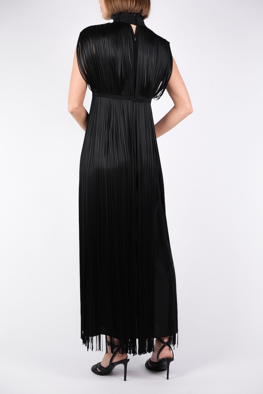 image 4 Платье без рукавов чёрного цвета с бахромой