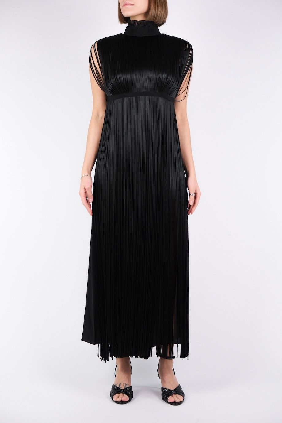 image 2 Платье без рукавов чёрного цвета с бахромой