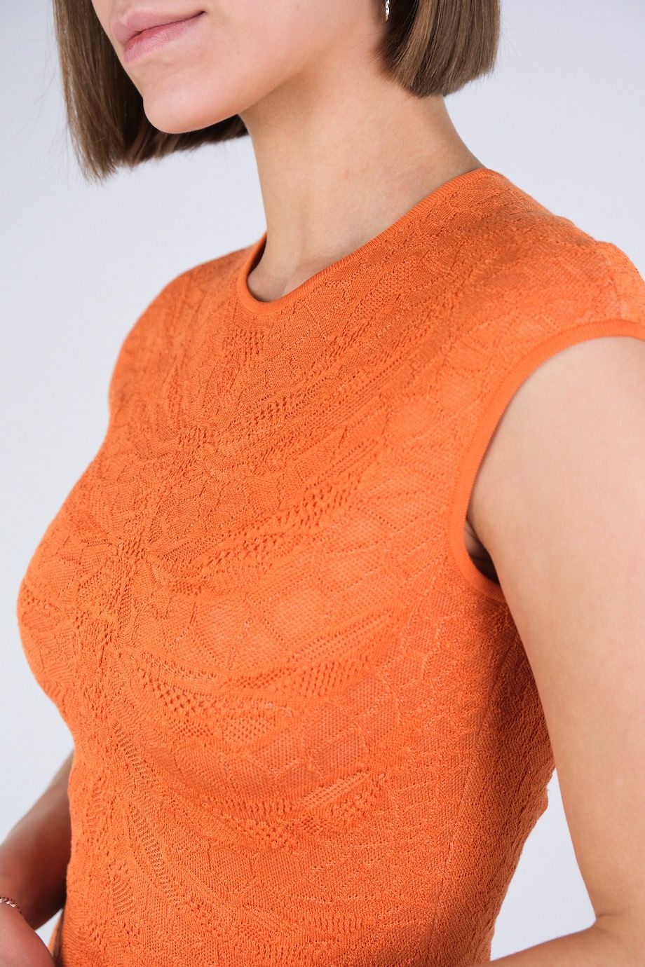 image 4 Трикотажное платье оранжевого цвета