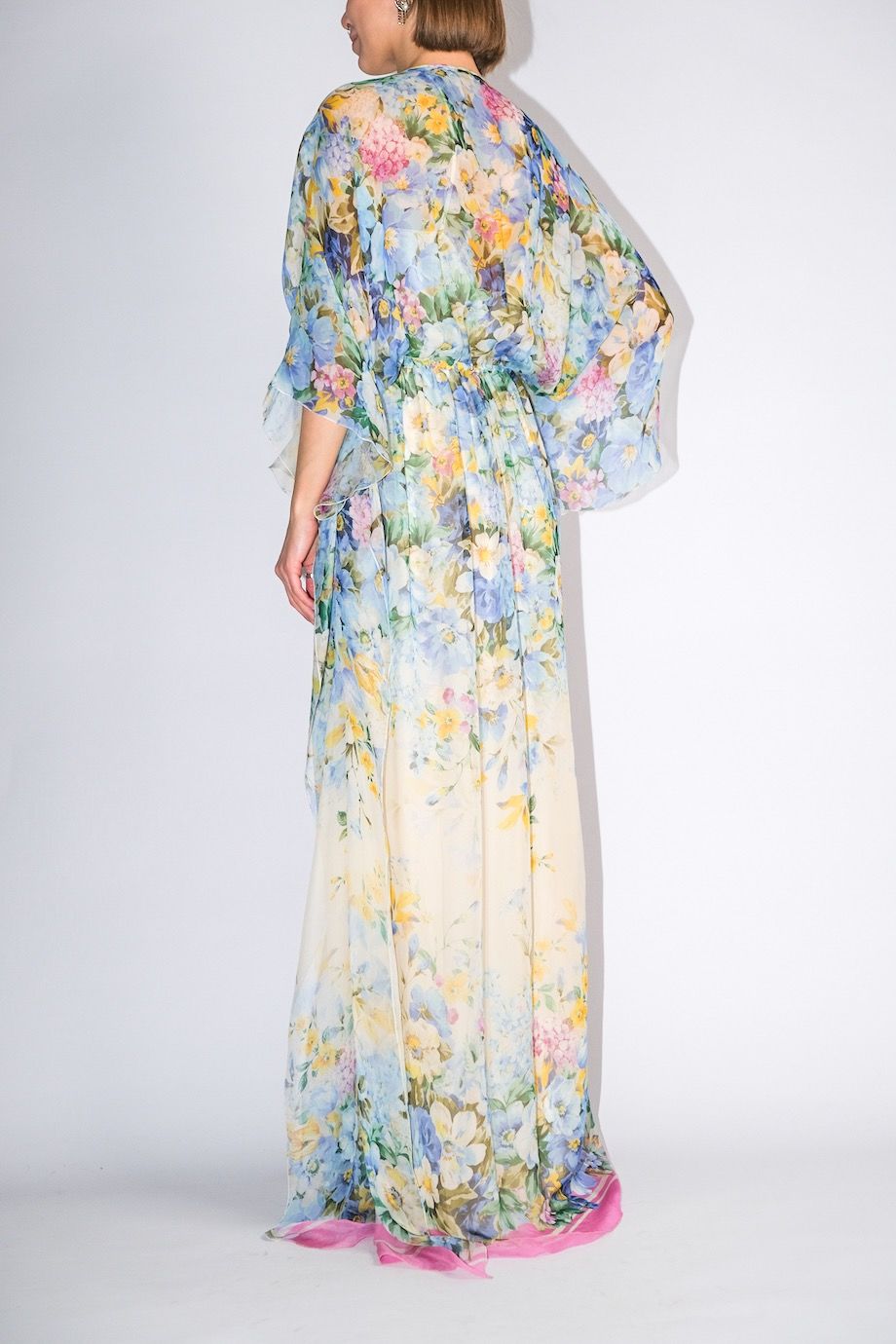 image 2 Шелковое платье в пол с цветочным принтом
