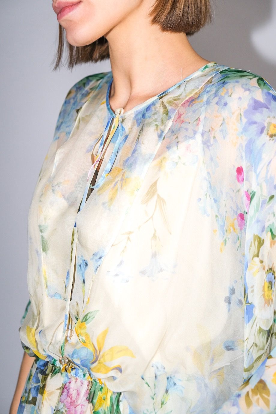 image 4 Шелковое платье в пол с цветочным принтом