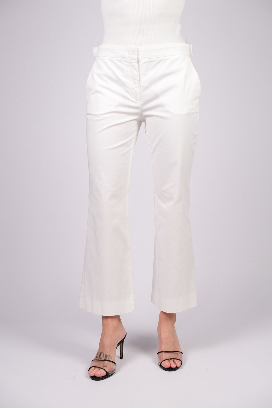 image 2 Укороченные брюки белого цвета