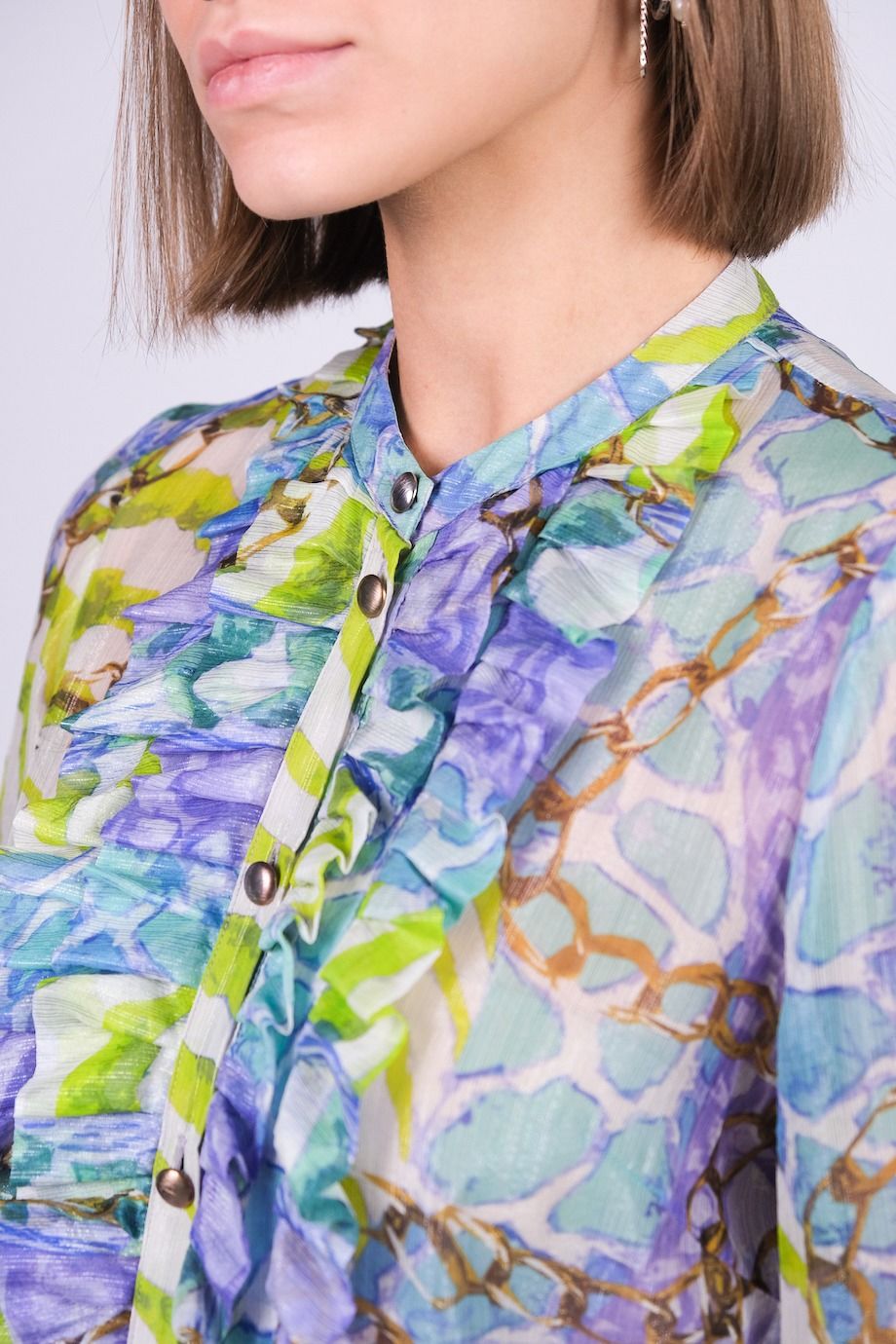 image 4 Блуза с принтом и воланами
