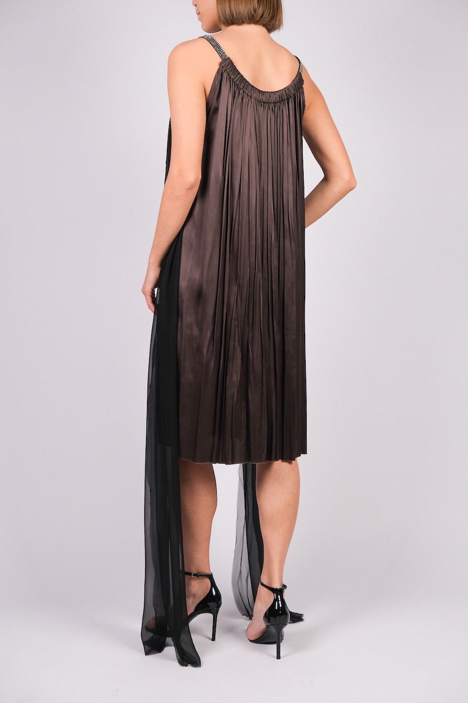 image 3 Платье коричневого цвета с драпировкой