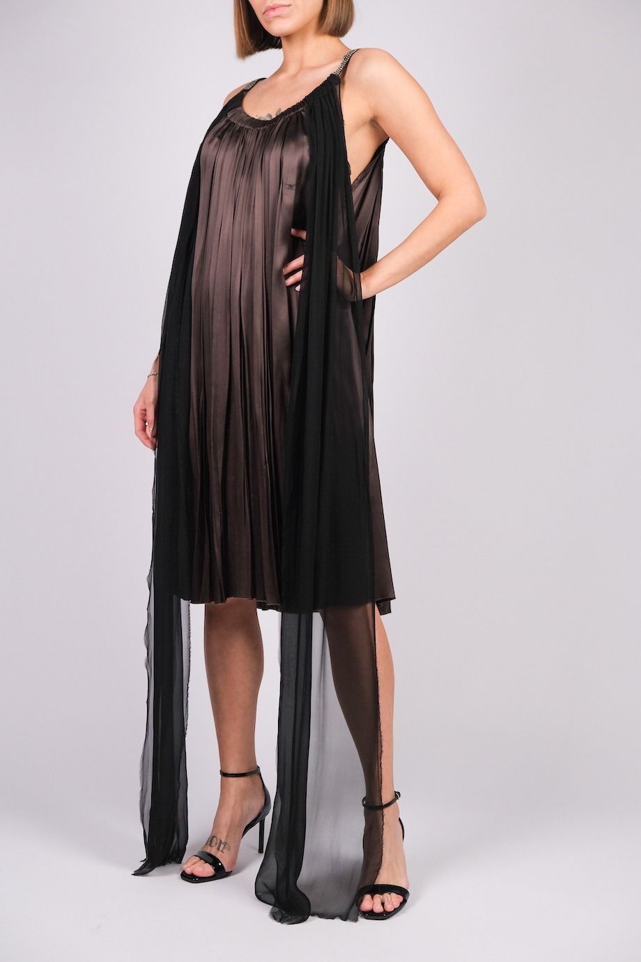 image 2 Платье коричневого цвета с драпировкой