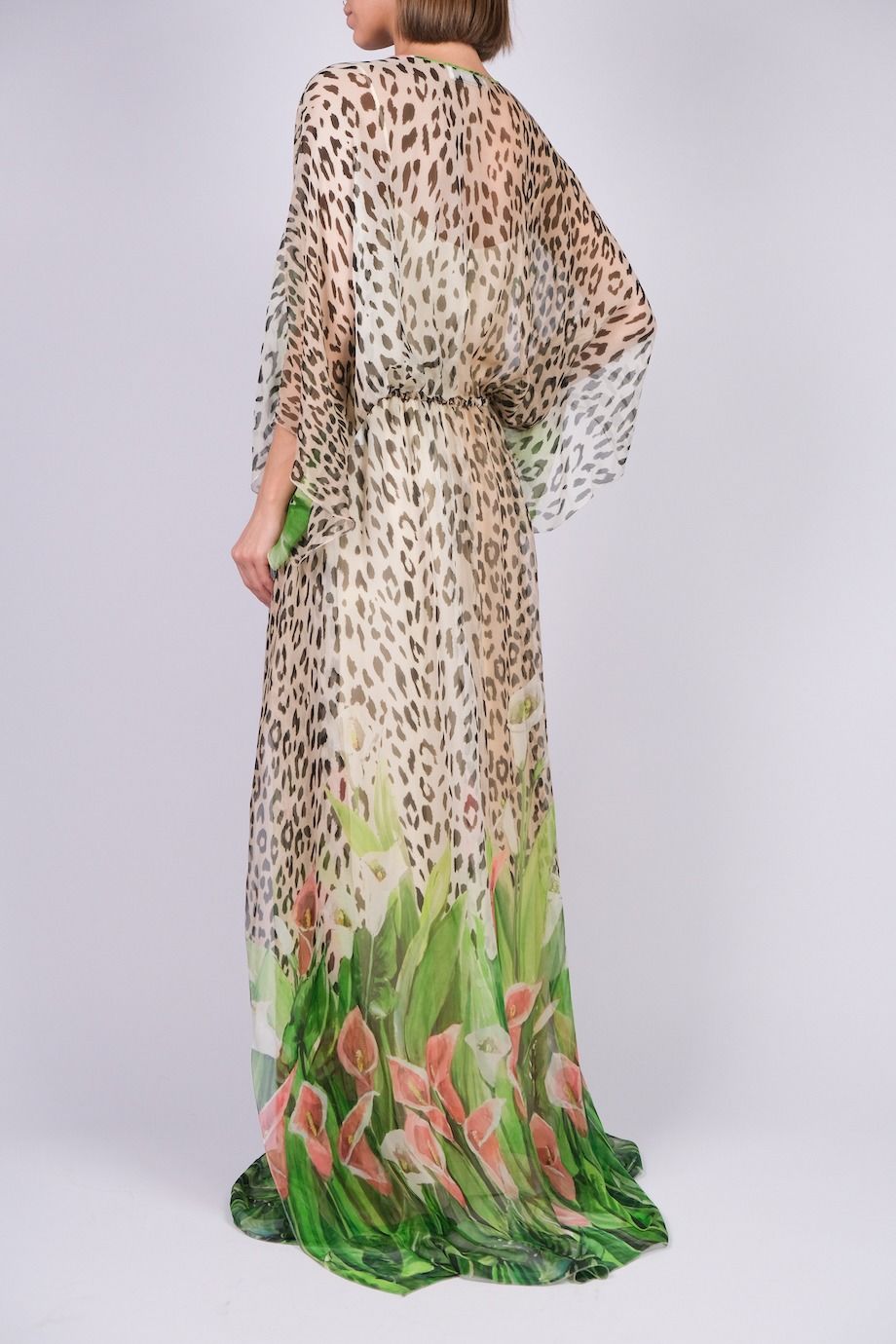image 3 Шелковое платье с анималистичным принтом