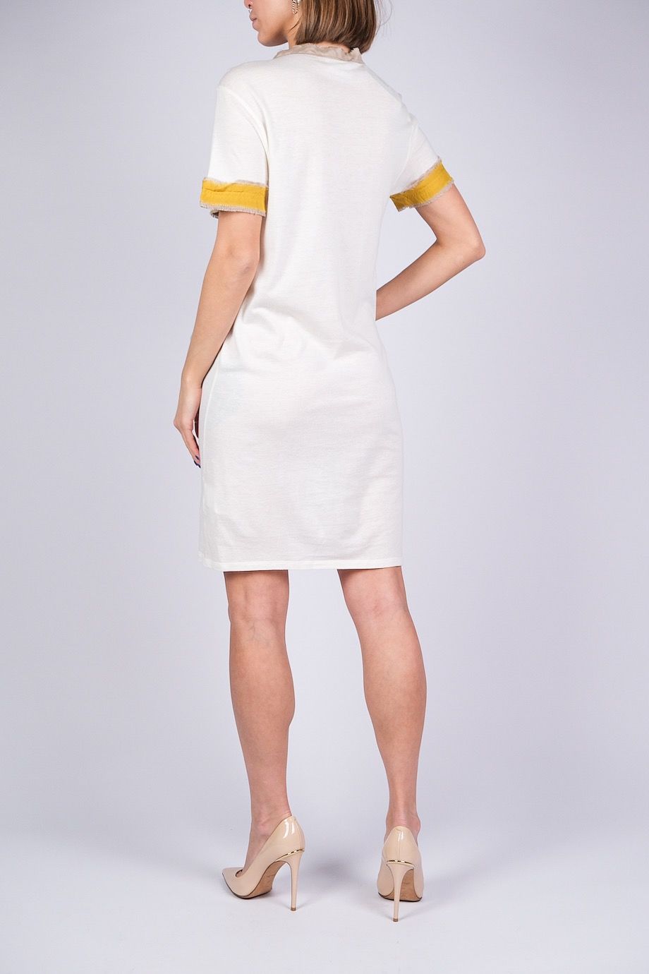 image 3 Платье белого цвета с аппликацией и принтом