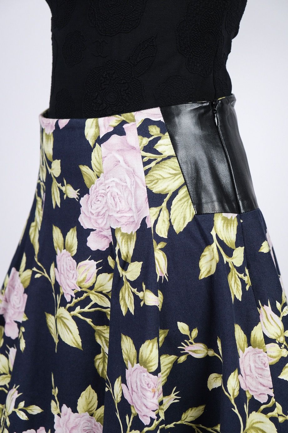 image 5 Комбинированная юбка с кожаными вставками