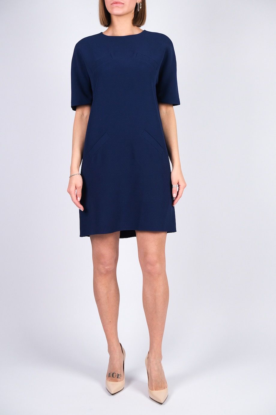 image 1 Платье с коротким рукавом синего цвета